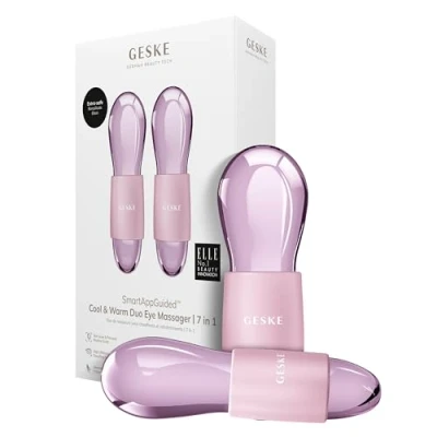 Afbeelding van GESKE Cool &amp; Warm Duo Eye Massager 7 in 1 Dubbel massageapparaat om tijd te besparen Voor ogen en gezicht Koelen opwarmen zonder batterij Verstevigen, ontspant laat de huid leeglopen