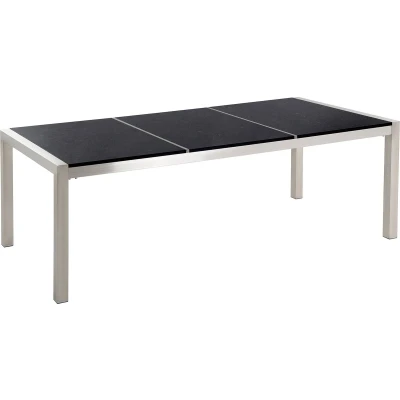 Afbeelding van Beliani GROSSETO Tuintafel Zwart 100 x 220 cm Graniet