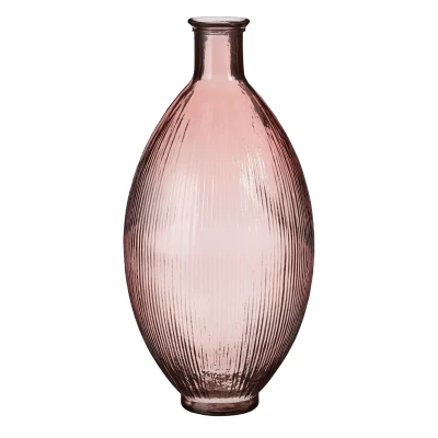 Afbeelding van Firenza Fles Vaas H59 x Ø29 cm Gerecycled Glas Lichtroze