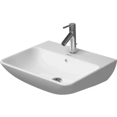 Afbeelding van Duravit ME by Starck wastafel 55x44cm met 1 kraangat overloop wit Tijdloze uitstraling