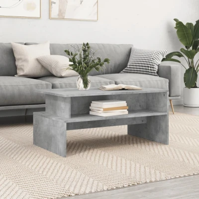 Afbeelding van Salontafel 90x55x42,5 cm bewerkt hout betongrijs