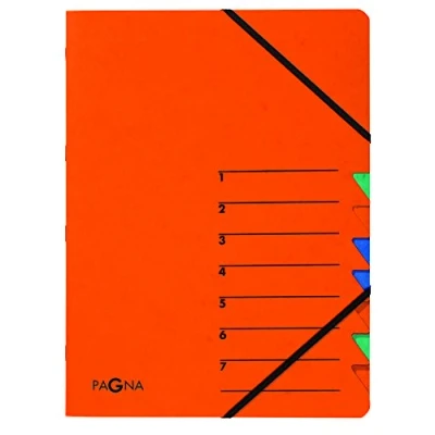 Image de Pagna 24061 12 trieuse à documents easy 7 compartiments avec élastiques et onglets colorés 1 (orange)