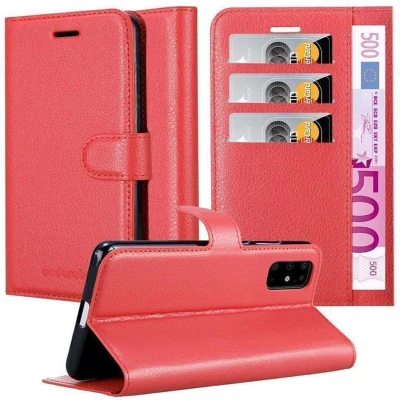 Afbeelding van Cadorabo Hoesje geschikt voor Samsung Galaxy S20 PLUS in KARMIJN ROOD Beschermhoes met magnetische sluiting, standfunctie en kaartvakje Book Case Cover Etui