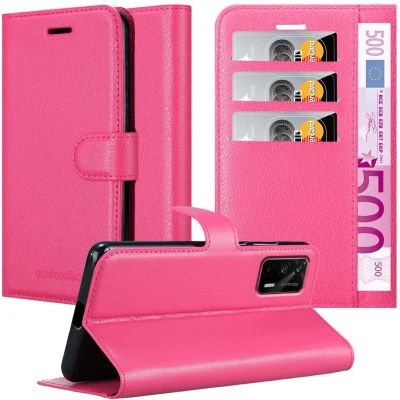 Afbeelding van Cadorabo Hoesje geschikt voor Realme GT / Neo 2T Q3 PRO in KERSEN ROZE Beschermhoes met magnetische sluiting, standfunctie en kaartvakje Book Case Cover Etui