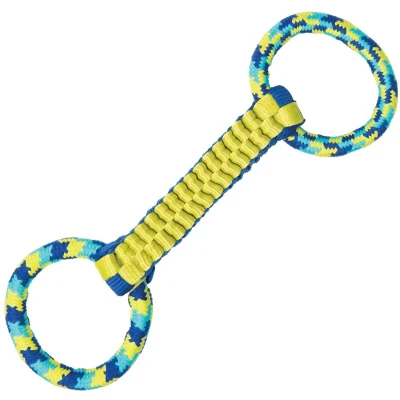 Afbeelding van Zeus fitness ballistic twist/touw tugger blauw/geel 44x15x4.5cm