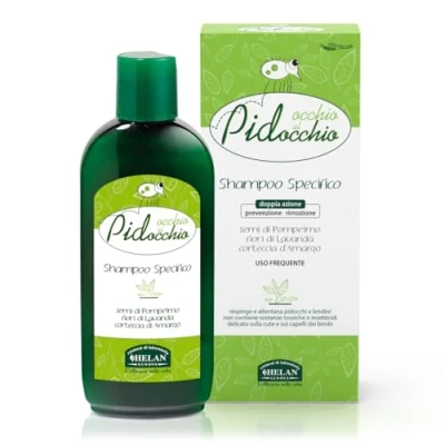 Afbeelding van Helan, Shampoo voor luizen en luizen, speciale behandeling sterke neten, de gevoelige huid, met plantaardige oliën Andiroba Neem lavendelbloemen, 200 ml, gemaakt in Italië