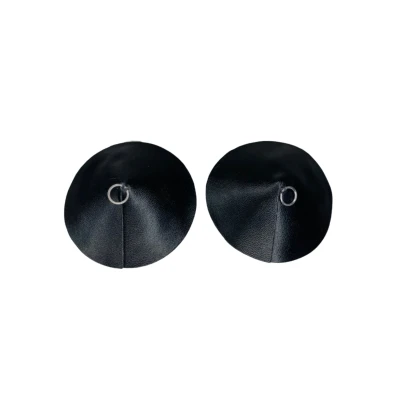 Afbeelding van Kinky Diva PU Leather Nipple Covers Ring Zilver