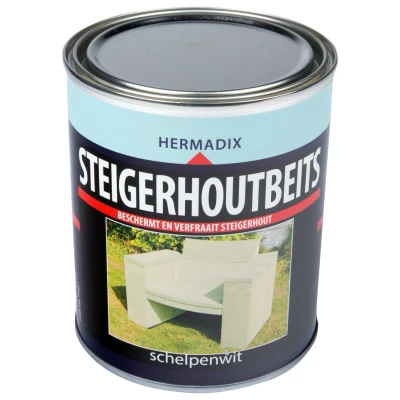 Afbeelding van Hermadix Steigerhoutbeits Schelpenwit 0,75 liter