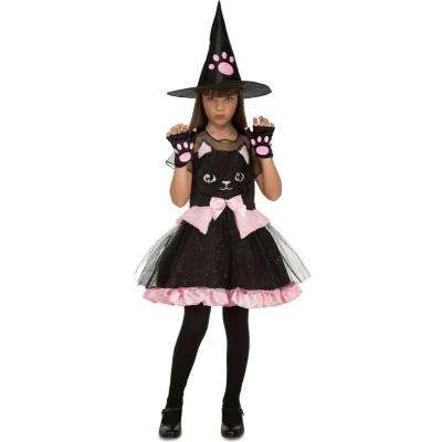 Afbeelding van VIVING COSTUMES / JUINSA Katten heks kostuum voor meisjes 122/134 (7 9 jaar)