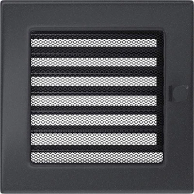 Afbeelding van KRATKI ventilatierooster, schoorsteenrooster, 17 cm x cm, grafiet, met jaloezieën
