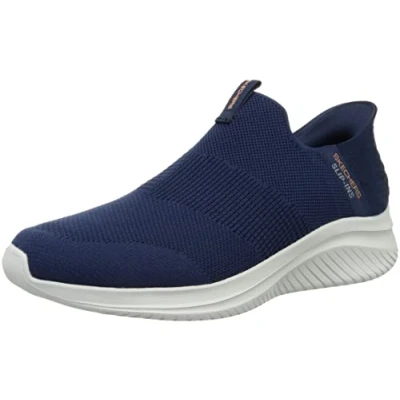 Image de Skechers Ultra Flex 3.0 Smooth Step Homme Basket, Bordure en tricot bleu marine, 42.5 EU