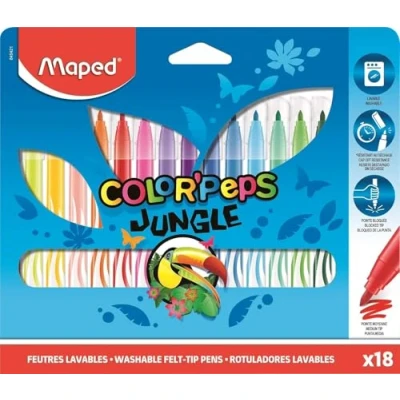 Image de Maped feutres COLOR&#039;PEPS Jungle, étui en carton de 18