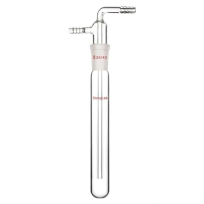 Afbeelding van StonyLab Trap Bubbler glazen luchtval met 10 mm gekartelde slang, lengte 200 onder aansluiting 24/40