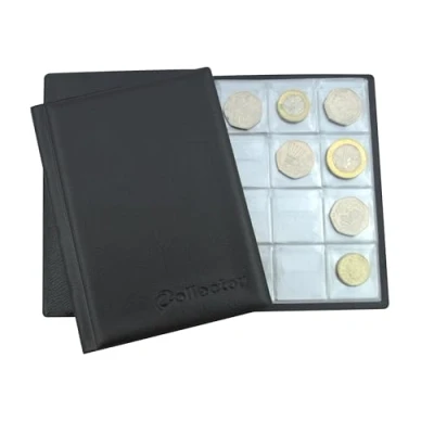 Afbeelding van COLLECTOR Album voor 96 middelgrote munten zoals A Z 10 pence 10p 50p 50 1 2 of andere zwarte
