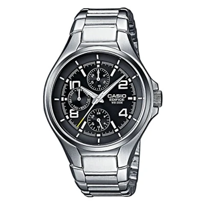 Afbeelding van Casio Edifice Herenhorloge, analoog, kwarts, met armband van roestvrij staal, zwart, armband, zwart.,