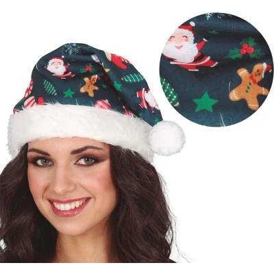 Afbeelding van Fiestas Guirca Groene foute kerstmuts santa claus 1 stuks