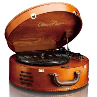 Afbeelding van Classic Phono TT 34 Platenspeler met 2 ingebouwde speakers Bruin Wood