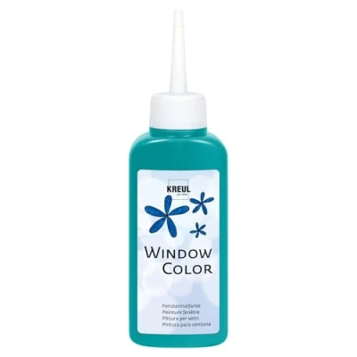 Afbeelding van Kreul 42742 Raamverf op waterbasis, turquoise, 80 ml, met gestructureerd oppervlak voor glas, spiegels, tegels en andere gladde oppervlakken
