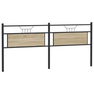 Afbeelding van vidaXL Hoofdbord 200 cm spaanplaat sonoma eikenkleurig hout en staal