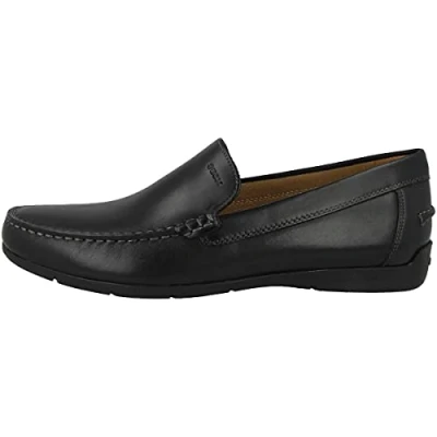 Afbeelding van Geox Simon Instappers, Heren, Maat: 42.5, Black Leer