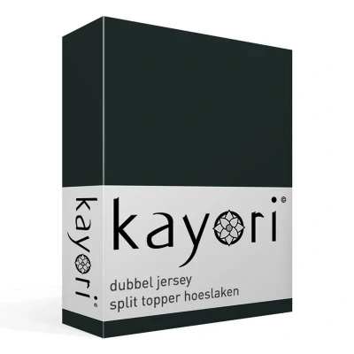 Afbeelding van Kayori Saiko Splittopper hoeslaken Zwart 180 200/200 220 (Kleur: Zwart)