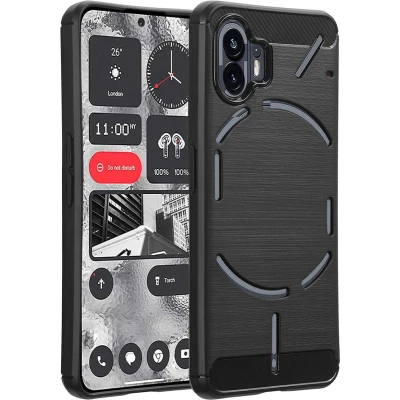 Afbeelding van imoshion Hoesje Geschikt voor Nothing Phone (2) Siliconen Brushed Backcover Zwart