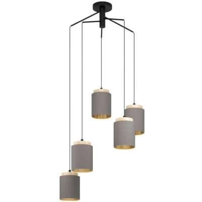 Afbeelding van EGLO Albariza Hanglamp E27 Ø 70 cm Zwart/Bruin/Goud