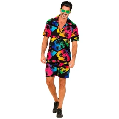 Afbeelding van Widmann Hawaii &amp; Carribean Tropisch Kostuum Sunset Palmboom Man Multicolor XXL Carnavalskleding Verkleedkleding