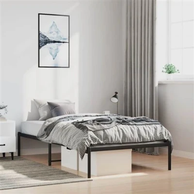 Afbeelding van vidaXL Bedframe metaal zwart 100x190 cm