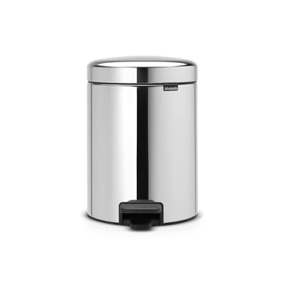 Image de Brabantia Poubelle à Pédale Newicon avec Seau en Plastique, 5L Acier Brillant