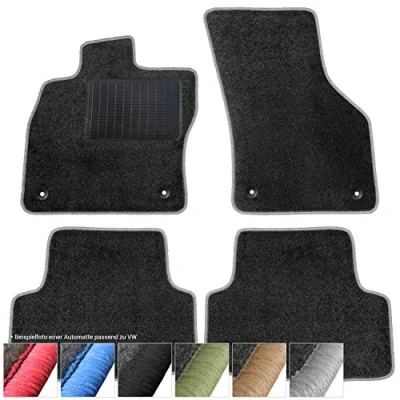 Afbeelding van moto MOLTICO Set van 4 fluwelen automatten Zwart Voor VW EOS vanaf 2006 Decoratieve stiksels