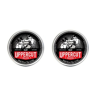 Afbeelding van Uppercut Deluxe Clay, Professional Water Based Product voor een Natural Looking Finish, Strong Hold and Low Shine 2 x 70 g