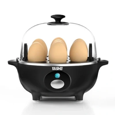 Afbeelding van YASHE Eierkoker, eierkoker 360 W, 7 eieren, zacht, medium, hard, gepocheerd, omeletmaker, stomer, zoemer, controlelampje, BPA vrij