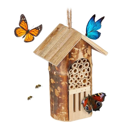 Afbeelding van Relaxdays insectenhotel klein nestkast voor insecten insectenhuis bijenhotel tuin