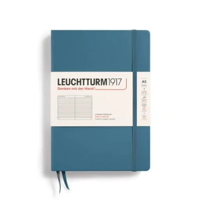 Afbeelding van Leuchtturm1917 A5 Medium Notitieboek lined Stone Blue Notebook 4004117587412