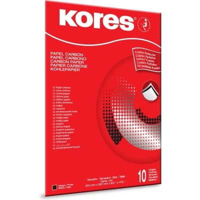 Afbeelding van 10 vel carbonpapier zwart A4 Kores