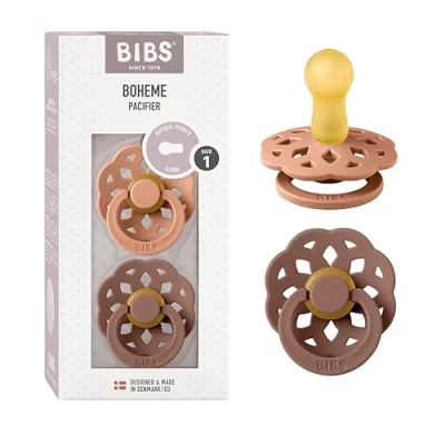 Afbeelding van BIBS Fopspeen Boheme Peach/Woodchuck 0 6mnd 2st