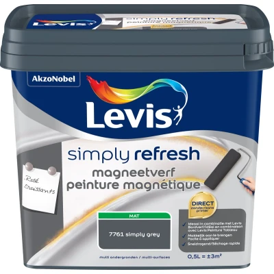 Afbeelding van Levis Simply Refresh Magneetverf Mat Grey 0.5L