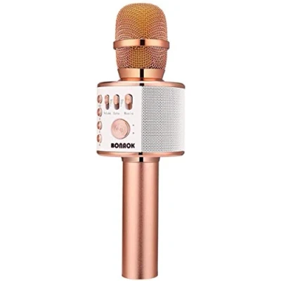 Afbeelding van BONAOK Draadloze karaoke microfoon, Bluetooth speler, mini recorder, kinderen, familiefeest, voor smart apparaat, Android/iOS