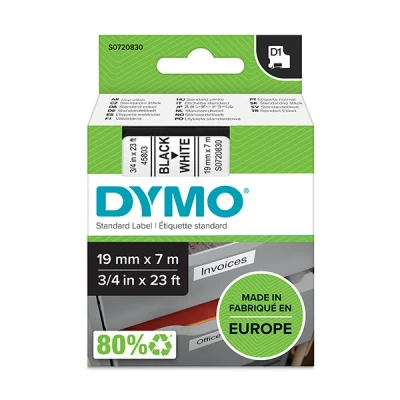 Image de DYMO RUB D1 19MMX7M NOIR/BLANC