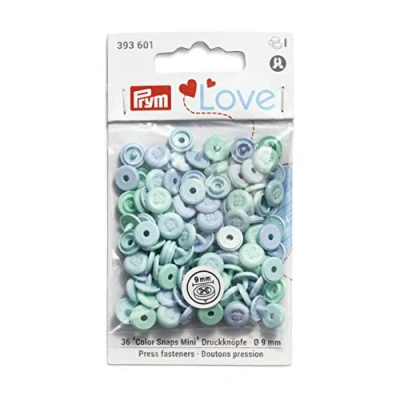 Afbeelding van Prym Naai 393601 drukknopen &quot;Color Snaps Mini&quot; Optische Naaien, Love, Lichtblauw, Kunststof, Licht Turquoise, Blauw, 9 mm