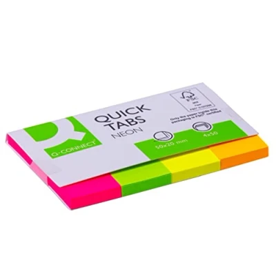 Afbeelding van Q Connect KF01226 Quick Tabs Neon, 20 x 50 mm, 4 40 mm