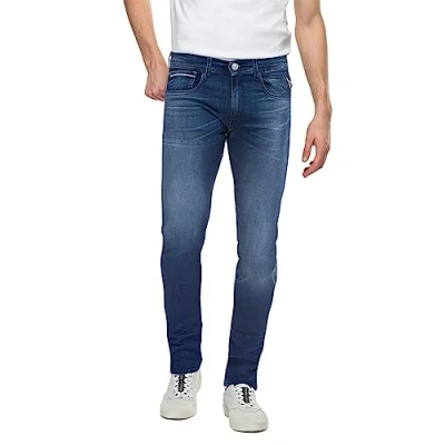 Afbeelding van Replay Grover Pants Straight leg jeans, Heren, Maat: 32x32, Dark blue