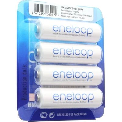 Afbeelding van Sanyo eneloop HR 3UTGB 4BP Case AA Mignon batterij 4 pack met case, nieuw nu Panasonic
