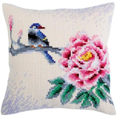 Afbeelding van Voorbedrukt kruissteekkussen Flower and Bird Collection d&#039;Art 5319
