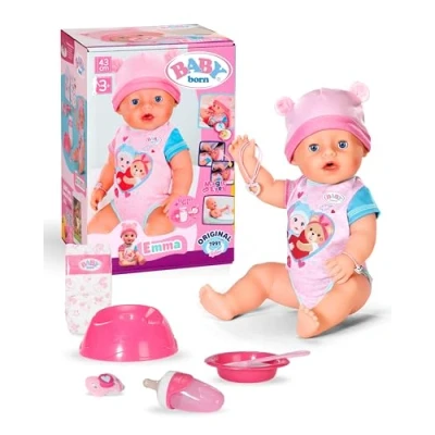 Image de BABY born Emma 43 cm grote babypop 10 functies incl. accessoires &amp; rompertje Werkt volledig zonder batterijen Geschikt voor kinderen vanaf 3 jaar