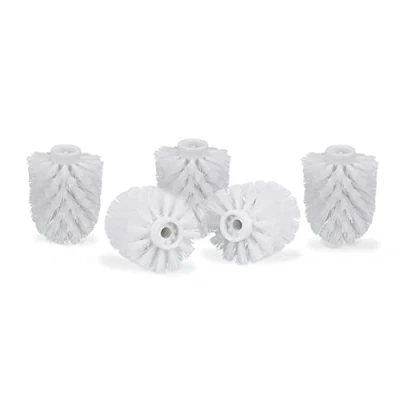 Afbeelding van Relaxdays wc borstelkop set van 5 reserve borstel closetborstel schroefdraad 9,5 mm wit