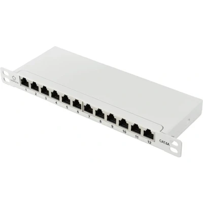 Afbeelding van Renkforce RF 4996628 12 poorten Patchpaneel 254 mm (10) CAT 6A 0.5 HE Grijs