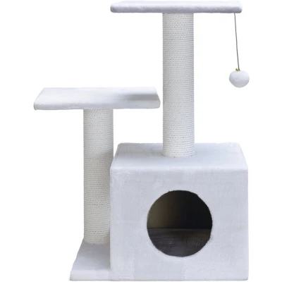 Afbeelding van Beeztees Krabmeubel Serpa Fien Krabpaal Wit 45x34x70 cm