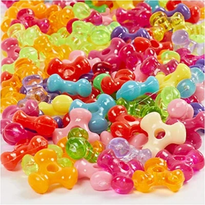Afbeelding van CC Plastic kralen Tri 10 mm Multi 200 stuks